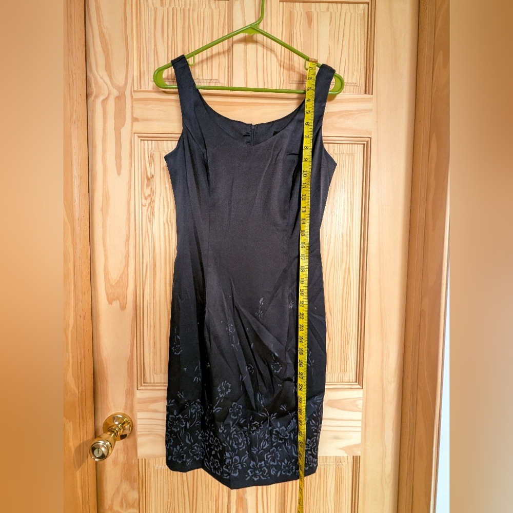 My Michelle Navy Blue Floral Satin Dress, Women's size 7/8, Zipper back
